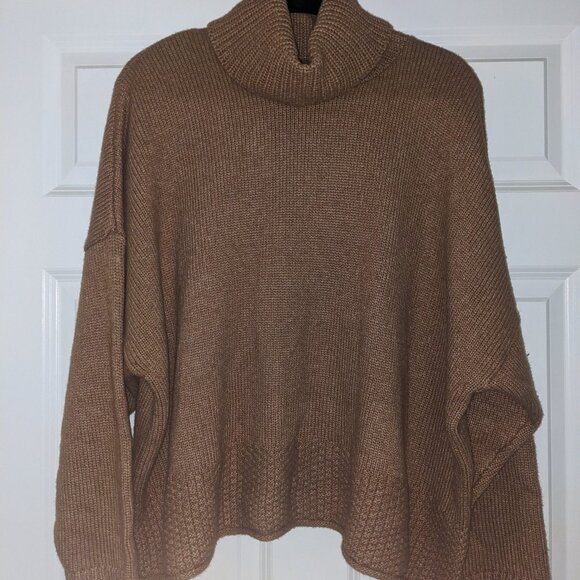 NWOT Madewell Sadler Turtleneck Sweater in Camel 3X - Picture 4 of 5